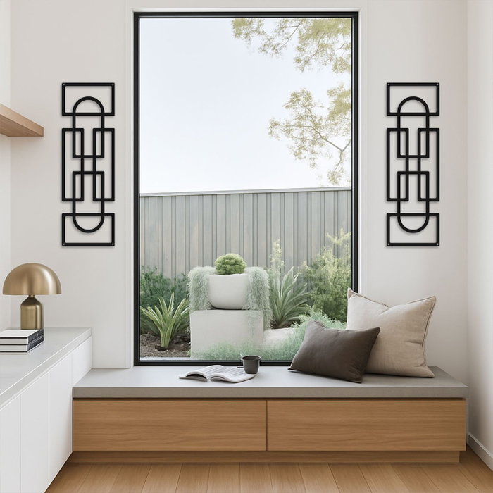 Wallity Echo Forms Juego de 2 Accesorios de Pared de Metal Negro